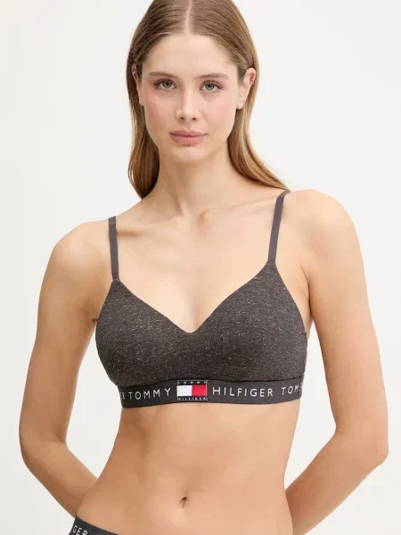 Сутиен Tommy Hilfiger с изчистен дизайн сиво