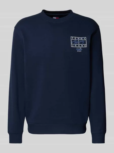 Bluza o kroju regular fit z czystej bawełny Tommy Jeans granatowa