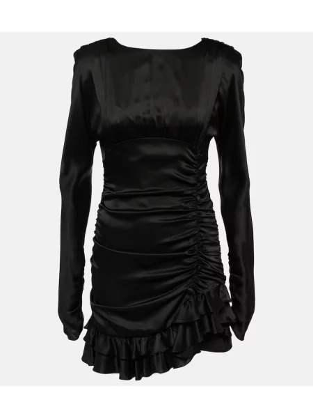 Svilena obleka Alessandra Rich črna