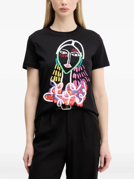 Tricou Desigual cu imagine negru