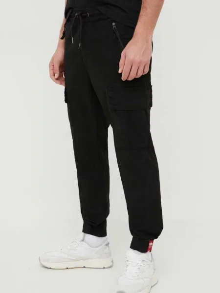 ALPHA INDUSTRIES Cargo nadrágok Ripstop' fekete