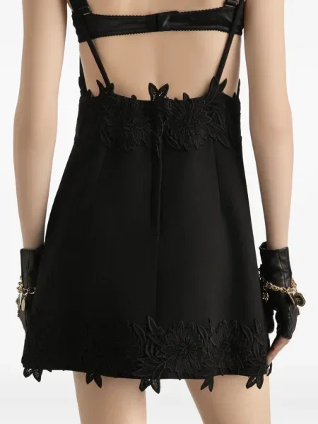 Костюм мини рокля Dolce & Gabbana с дантела черно