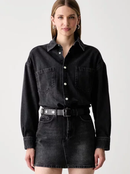 Liu Jo rochie din denim negru
