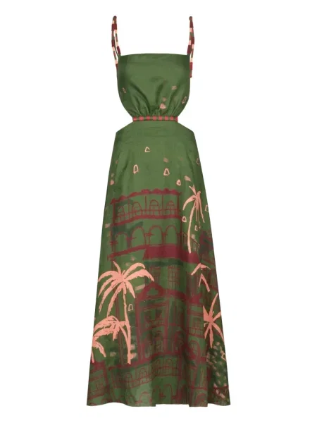 Rochie Johanna Ortiz cu imagine de costum verde