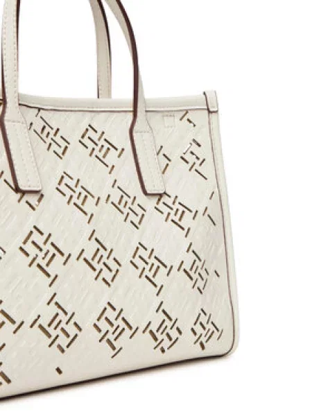 Tommy Hilfiger Kabelka Th City Mini Écru béžová