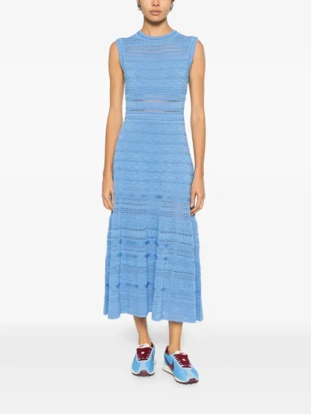 Rochie Maje tricotate ajurata de costum albastru