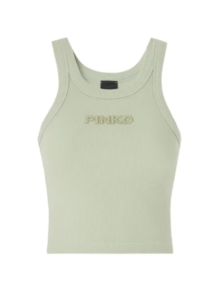 Top Pinko cu nervuri cu autograf verde