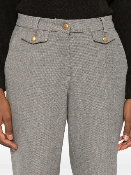 Pantaloni Cambio cu model herringbone gri