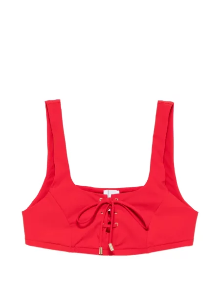Top Moschino cu șireturi din dantelă roșu