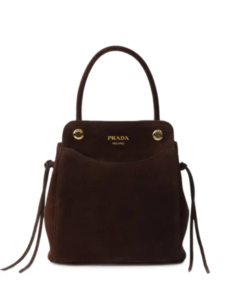 Geantă Prada din piele de căprioară maro