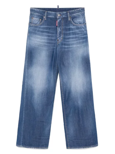 Blugi Dsquared2 cu broderie albastru