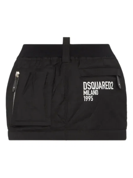 Fusta mini Dsquared2 cu imagine negru