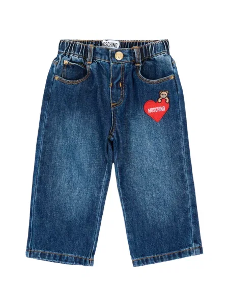 Jeansy dziecięce Moschino niebieskie