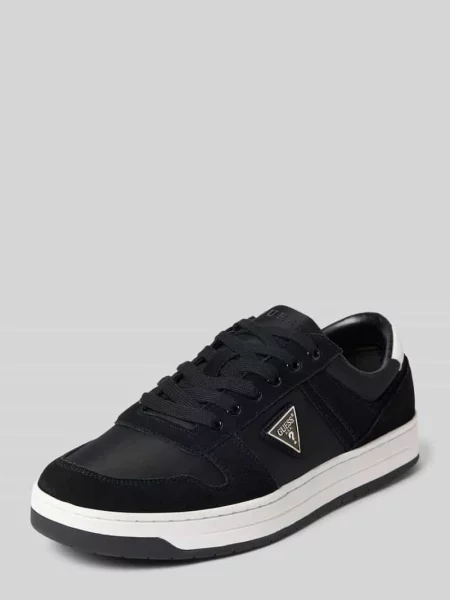 Sneakersy z mieszanki skóry i tkaniny z detalem z logo model UDDENT' Guess czarne