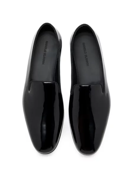 Δερμάτινα σκαρπινια Manolo Blahnik από λουστρίνι μαύρο