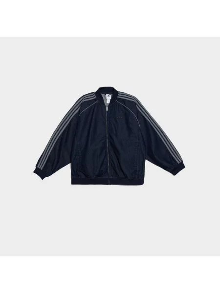 Kurtka jeansowa Adidas z kamieniami granatowa