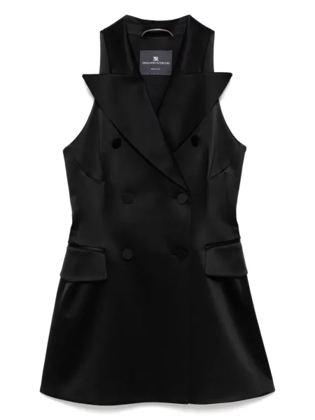 Satynowa mała sukienka mini Ermanno Scervino garniturowa czarna