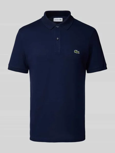 Koszulka polo o kroju slim fit z czystej bawełny Lacoste niebieska