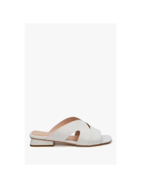 Кожаные шлепанцы Evaluna белые