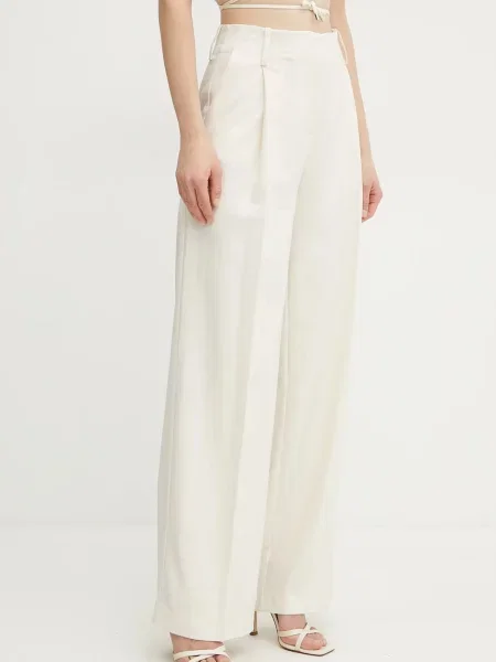 Simona Corsellini pantaloni femei lat high waist bej