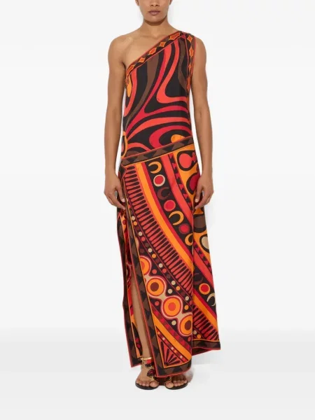 Rochie Pucci de mătase cu imagine asimetrică negru