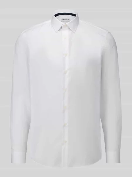 Koszula o kroju slim fit biznesowa z zaokrąglonym dołem Jake*s biała
