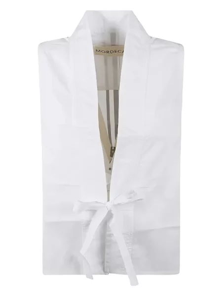 Rochie fără mâneci Mordecai fără mâneci cu dungi de costum alb