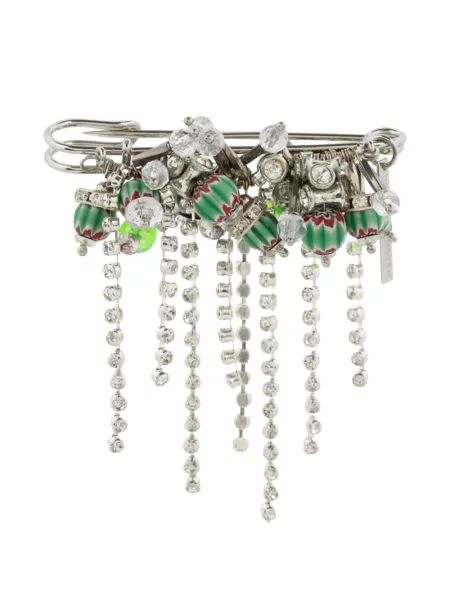 Broszka Dries Van Noten z koralikami srebrna