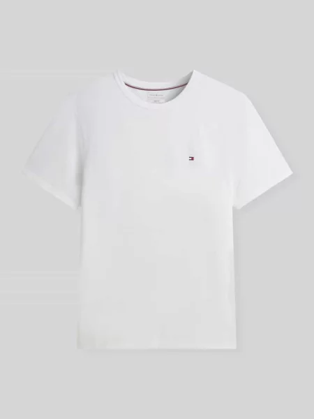 T-shirt o kroju regular fit z czystej bawełny Tommy Hilfiger biała