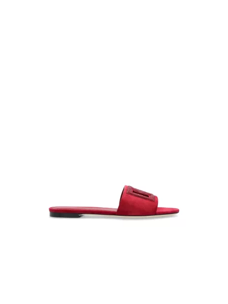 Klapki Dolce And Gabbana z logo czerwone