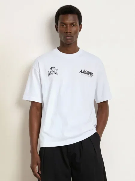 Allsaints Tričko Chromium / černá bílá