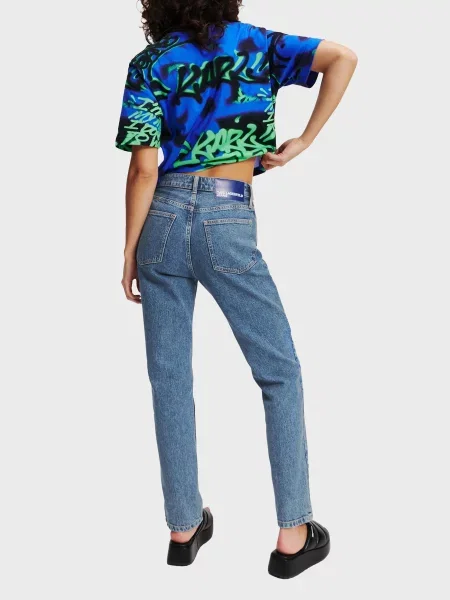 Прямі джинси Karl Lagerfeld Jeans бавовна/еластан блакитний