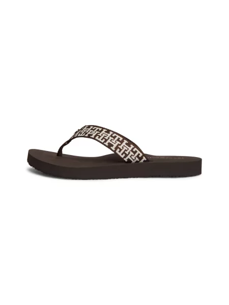 TOMMY HILFIGER Flip-flops ciocolatiu alb