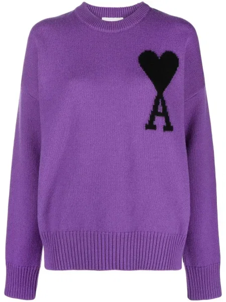 Pulover Ami Paris de lână violet