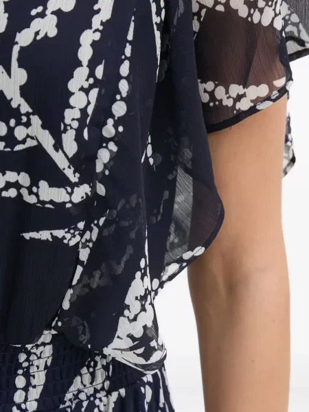 Rochie midi Dkny cu imagine până la genunchi de costum albastru