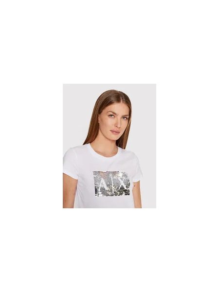 Armani Exchange Póló Slim Fit fehér