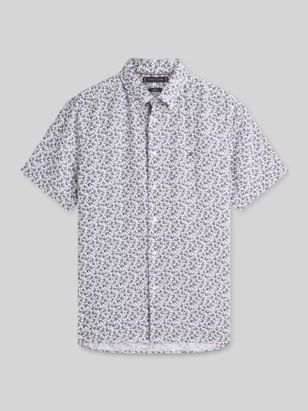 Koszula z krótkim rękawem krój regular fit Tommy Hilfiger biała