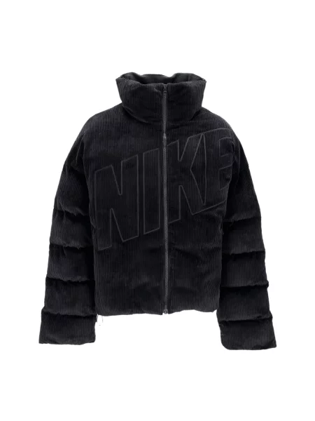 Aksamitna pikowana kurtka puchowa Nike czarna