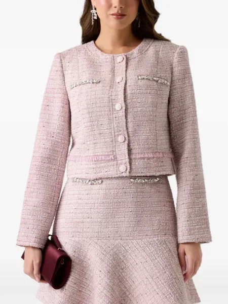 Geacă Guess din tweed roz