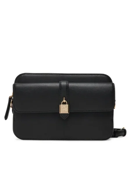 Кожена чанта Karl Lagerfeld K/AUTOGRAPH черно