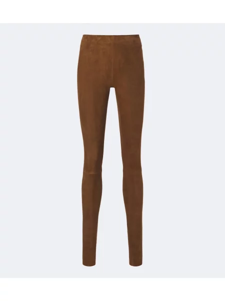 Leggings Stouls din piele de căprioară maro