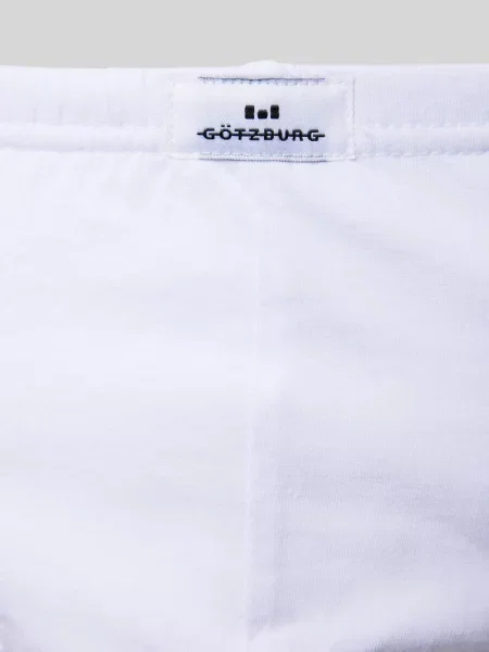 Figi z detalem z logo w zestawie 3 szt. Götzburg Wäsche biały