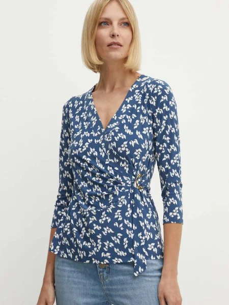 Блуза Lauren Ralph Lauren с десен синьо
