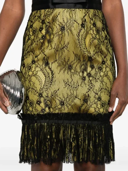 Rochie Gemy Maalouf cu model floral din dantelă negru