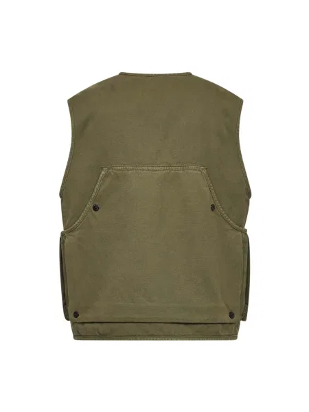 Kamizelka Stone Island z dekoltem w serek z kamieniami zielona
