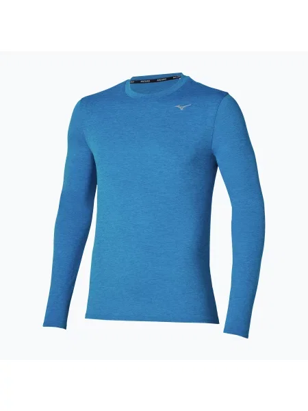 Lung tricou cu mânecă lungă Mizuno cu mâneci lungi alergare albastru