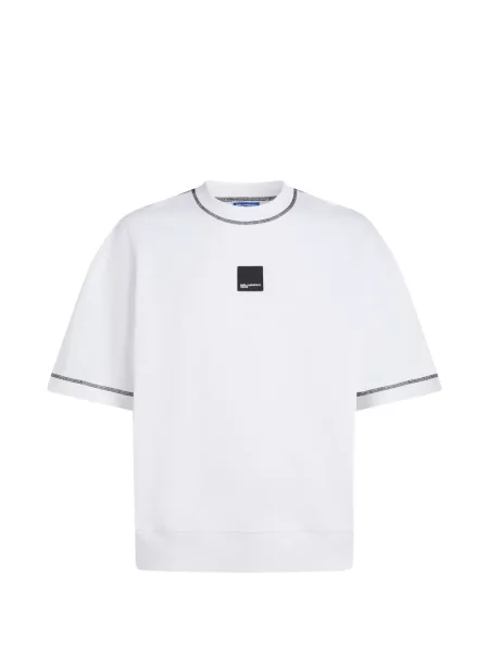 Tricou Karl Lagerfeld Jeans cu decolteu rotund alb