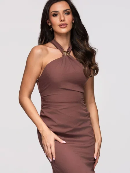 Rochie de seară Edoti maro
