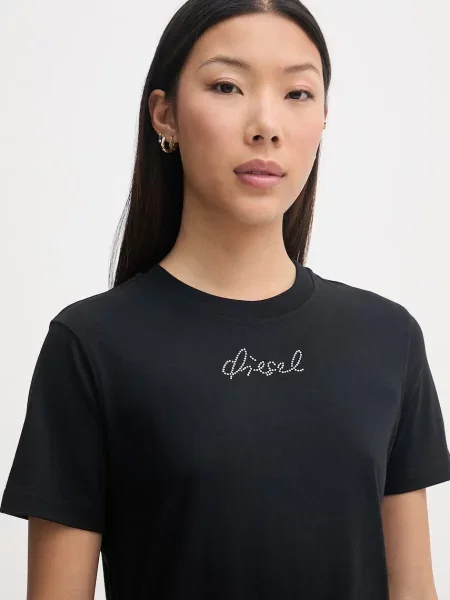 Diesel тениска basic дамска черно