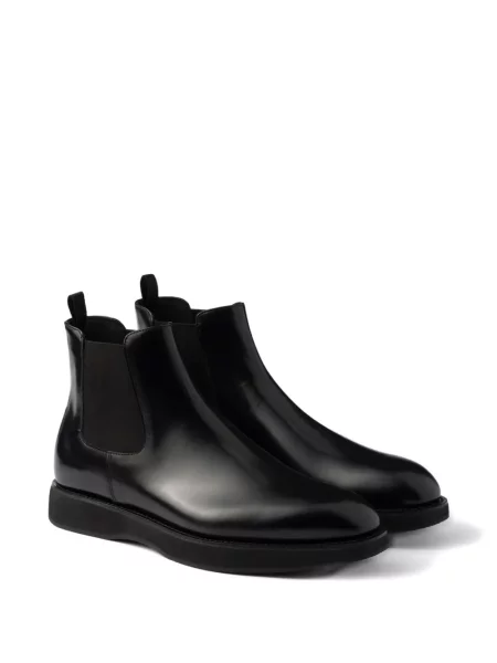 Кожени боти тип челси Prada черно